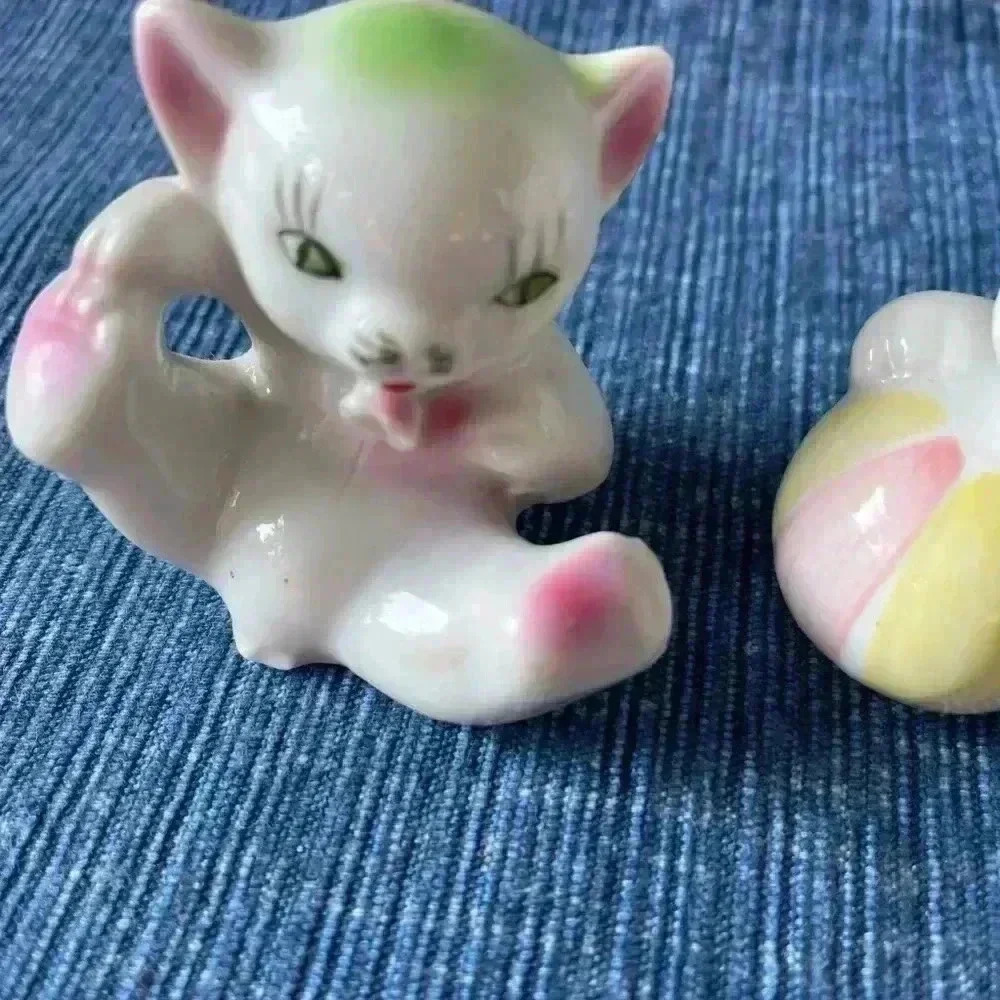 Cats 2 vintage glaze, porcelain cats very cute - Picture 5 of 5